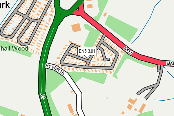 EN5 3JH map - OS OpenMap – Local (Ordnance Survey) EN5 3JH map - OS OpenMap – Local (Ordnance Survey)