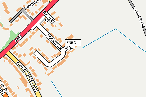 EN5 3JL map - OS OpenMap – Local (Ordnance Survey)