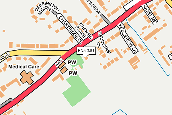 EN5 3JU map - OS OpenMap – Local (Ordnance Survey) EN5 3JU map - OS OpenMap – Local (Ordnance Survey)
