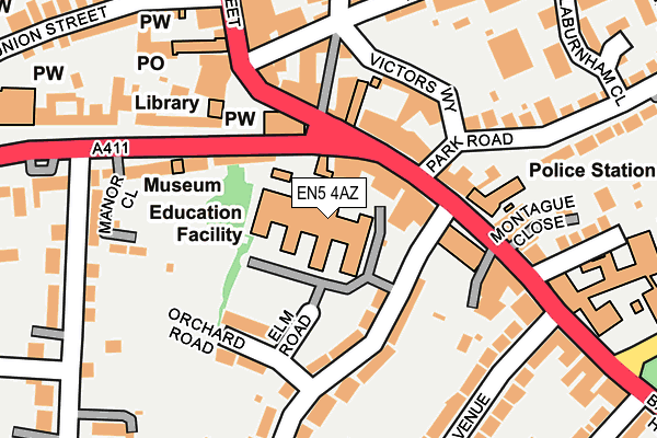 EN5 4AZ map - OS OpenMap – Local (Ordnance Survey) EN5 4AZ map - OS OpenMap – Local (Ordnance Survey)