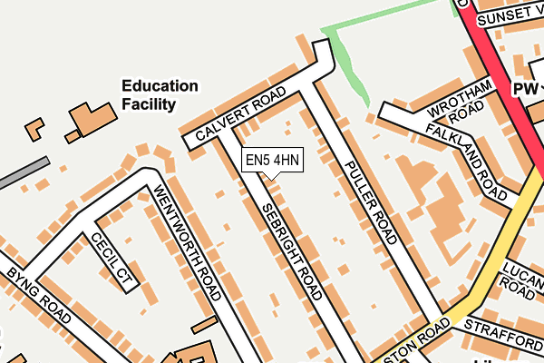 EN5 4HN map - OS OpenMap – Local (Ordnance Survey) EN5 4HN map - OS OpenMap – Local (Ordnance Survey)