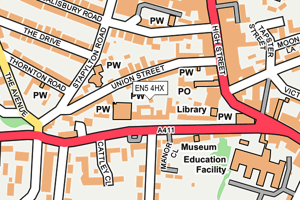 EN5 4HX map - OS OpenMap – Local (Ordnance Survey) EN5 4HX map - OS OpenMap – Local (Ordnance Survey)