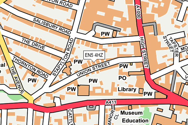EN5 4HZ map - OS OpenMap – Local (Ordnance Survey) EN5 4HZ map - OS OpenMap – Local (Ordnance Survey)