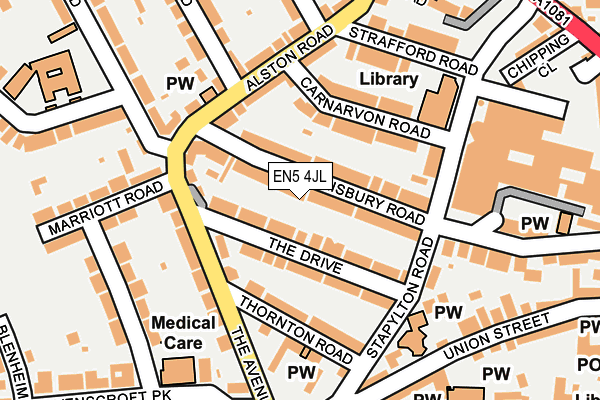 EN5 4JL map - OS OpenMap – Local (Ordnance Survey) EN5 4JL map - OS OpenMap – Local (Ordnance Survey)