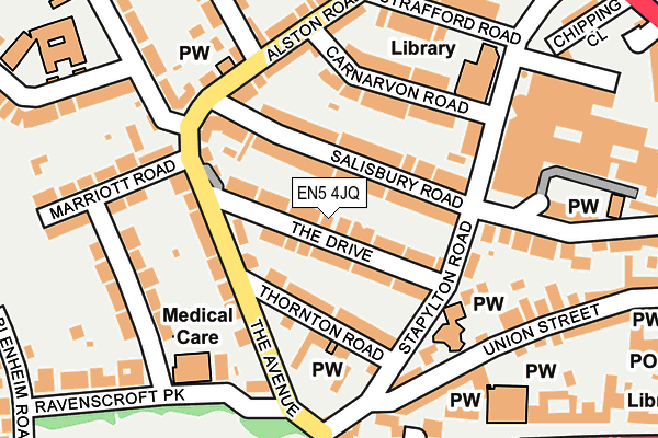 EN5 4JQ map - OS OpenMap – Local (Ordnance Survey)