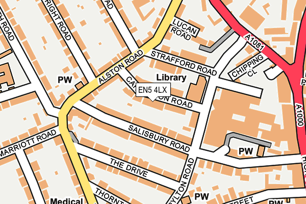 EN5 4LX map - OS OpenMap – Local (Ordnance Survey) EN5 4LX map - OS OpenMap – Local (Ordnance Survey)