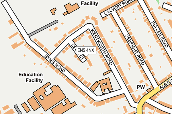 EN5 4NX map - OS OpenMap – Local (Ordnance Survey) EN5 4NX map - OS OpenMap – Local (Ordnance Survey)