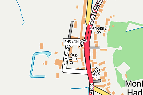 EN5 4QN map - OS OpenMap – Local (Ordnance Survey) EN5 4QN map - OS OpenMap – Local (Ordnance Survey)