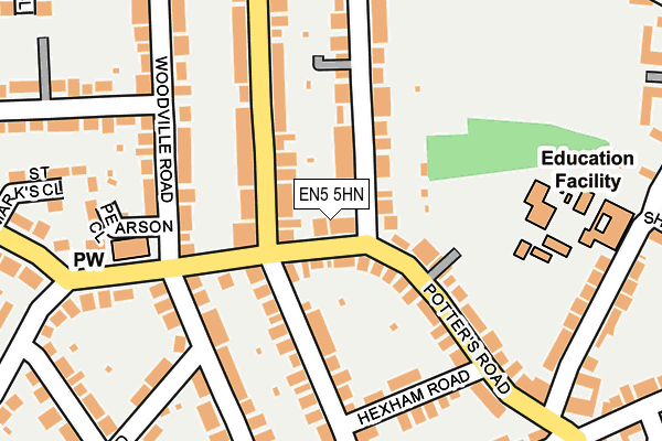 EN5 5HN map - OS OpenMap – Local (Ordnance Survey) EN5 5HN map - OS OpenMap – Local (Ordnance Survey)