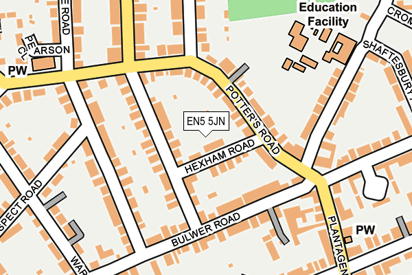 EN5 5JN map - OS OpenMap – Local (Ordnance Survey) EN5 5JN map - OS OpenMap – Local (Ordnance Survey)