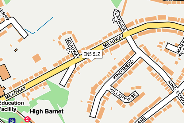 EN5 5JZ map - OS OpenMap – Local (Ordnance Survey) EN5 5JZ map - OS OpenMap – Local (Ordnance Survey)