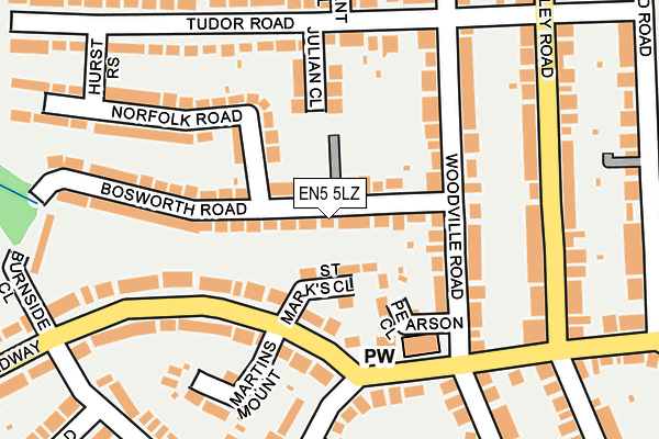 EN5 5LZ map - OS OpenMap – Local (Ordnance Survey) EN5 5LZ map - OS OpenMap – Local (Ordnance Survey)