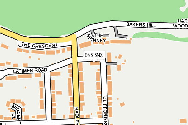 EN5 5NX map - OS OpenMap – Local (Ordnance Survey) EN5 5NX map - OS OpenMap – Local (Ordnance Survey)