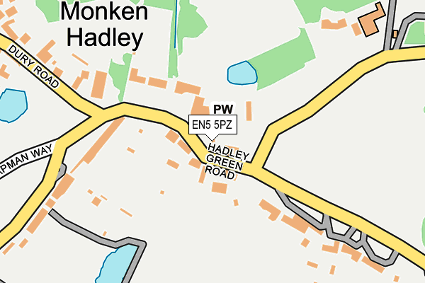 EN5 5PZ map - OS OpenMap – Local (Ordnance Survey) EN5 5PZ map - OS OpenMap – Local (Ordnance Survey)