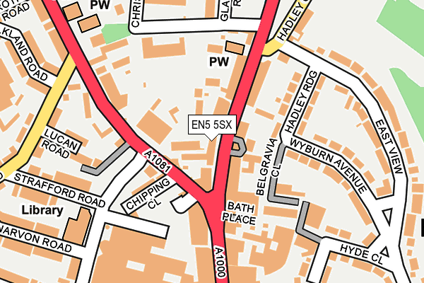 EN5 5SX map - OS OpenMap – Local (Ordnance Survey) EN5 5SX map - OS OpenMap – Local (Ordnance Survey)
