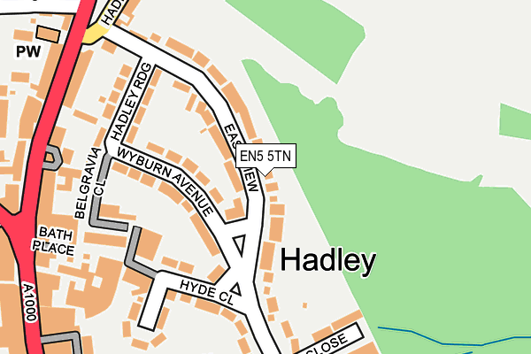 EN5 5TN map - OS OpenMap – Local (Ordnance Survey)