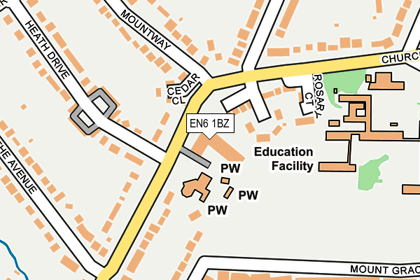 EN6 1BZ map - OS OpenMap – Local (Ordnance Survey) EN6 1BZ map - OS OpenMap – Local (Ordnance Survey)