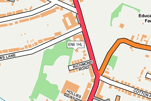 EN6 1HL map - OS OpenMap – Local (Ordnance Survey) EN6 1HL map - OS OpenMap – Local (Ordnance Survey)