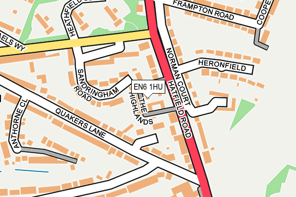 EN6 1HU map - OS OpenMap – Local (Ordnance Survey) EN6 1HU map - OS OpenMap – Local (Ordnance Survey)