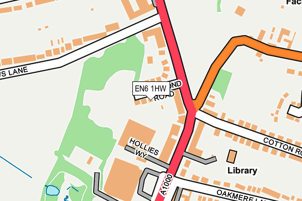 EN6 1HW map - OS OpenMap – Local (Ordnance Survey) EN6 1HW map - OS OpenMap – Local (Ordnance Survey)