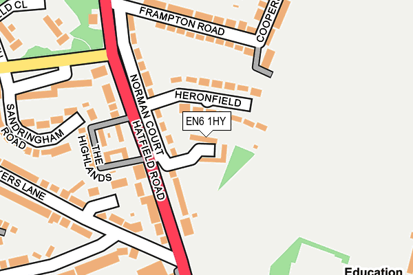 EN6 1HY map - OS OpenMap – Local (Ordnance Survey) EN6 1HY map - OS OpenMap – Local (Ordnance Survey)