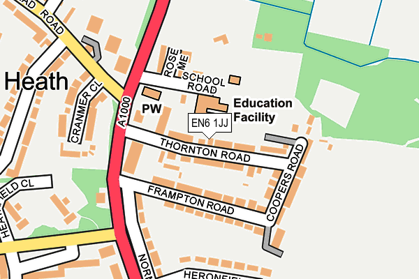 EN6 1JJ map - OS OpenMap – Local (Ordnance Survey)