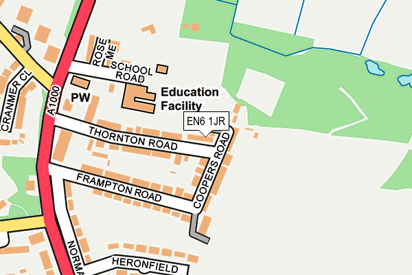 EN6 1JR map - OS OpenMap – Local (Ordnance Survey) EN6 1JR map - OS OpenMap – Local (Ordnance Survey)