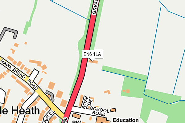EN6 1LA map - OS OpenMap – Local (Ordnance Survey) EN6 1LA map - OS OpenMap – Local (Ordnance Survey)