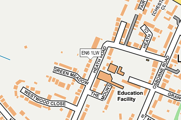EN6 1LW map - OS OpenMap – Local (Ordnance Survey)
