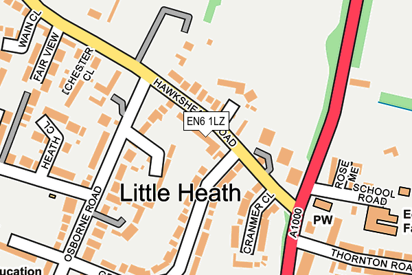 EN6 1LZ map - OS OpenMap – Local (Ordnance Survey) EN6 1LZ map - OS OpenMap – Local (Ordnance Survey)