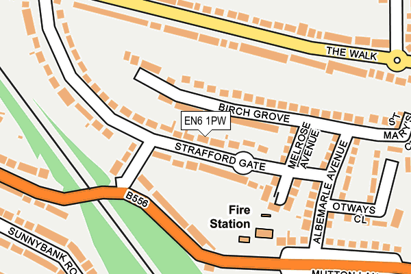 EN6 1PW map - OS OpenMap – Local (Ordnance Survey) EN6 1PW map - OS OpenMap – Local (Ordnance Survey)