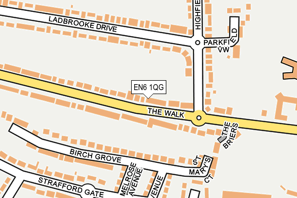 EN6 1QG map - OS OpenMap – Local (Ordnance Survey) EN6 1QG map - OS OpenMap – Local (Ordnance Survey)