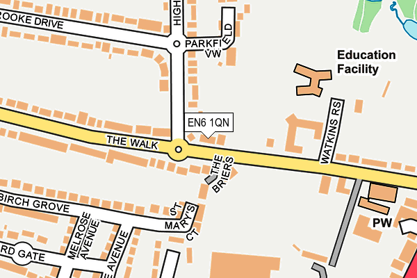 EN6 1QN map - OS OpenMap – Local (Ordnance Survey) EN6 1QN map - OS OpenMap – Local (Ordnance Survey)