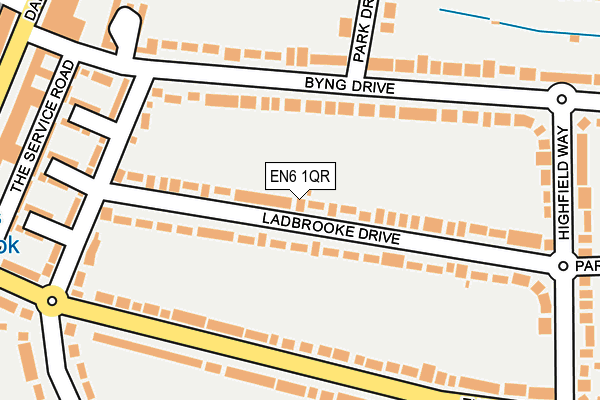 EN6 1QR map - OS OpenMap – Local (Ordnance Survey)