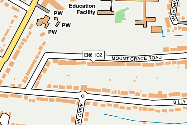 EN6 1QZ map - OS OpenMap – Local (Ordnance Survey)