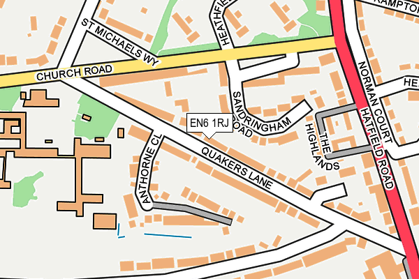 EN6 1RJ map - OS OpenMap – Local (Ordnance Survey) EN6 1RJ map - OS OpenMap – Local (Ordnance Survey)