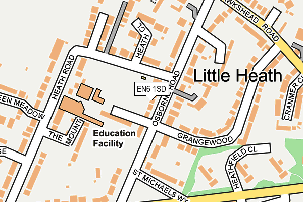 EN6 1SD map - OS OpenMap – Local (Ordnance Survey) EN6 1SD map - OS OpenMap – Local (Ordnance Survey)