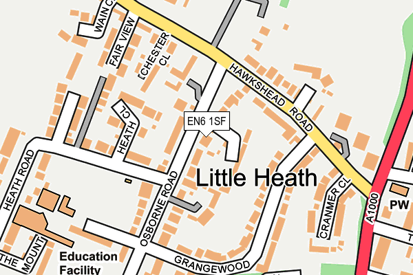 EN6 1SF map - OS OpenMap – Local (Ordnance Survey)