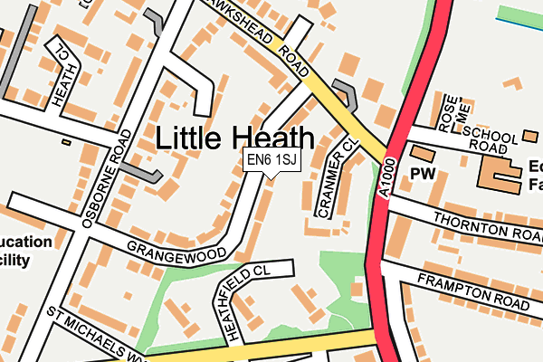 EN6 1SJ map - OS OpenMap – Local (Ordnance Survey)