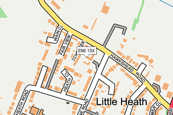 EN6 1SX map - OS OpenMap – Local (Ordnance Survey)