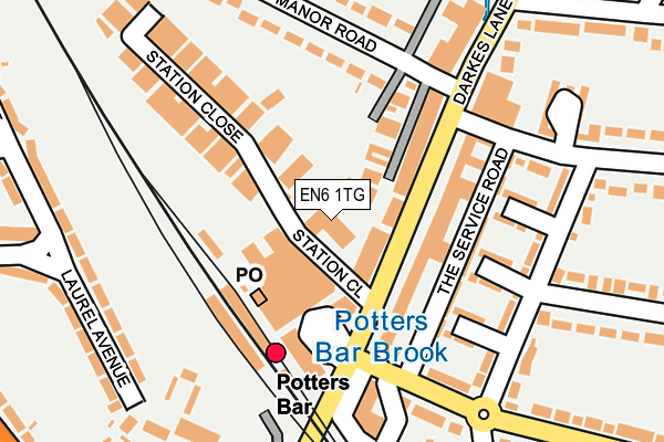 EN6 1TG map - OS OpenMap – Local (Ordnance Survey)