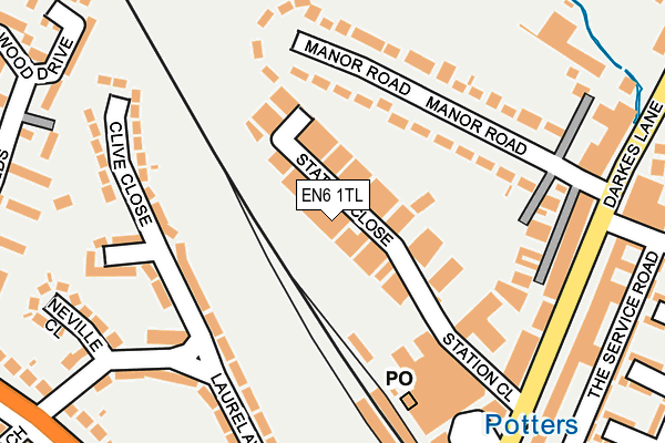 EN6 1TL map - OS OpenMap – Local (Ordnance Survey) EN6 1TL map - OS OpenMap – Local (Ordnance Survey)
