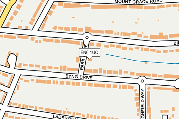 EN6 1UQ map - OS OpenMap – Local (Ordnance Survey) EN6 1UQ map - OS OpenMap – Local (Ordnance Survey)