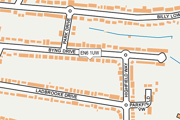 EN6 1UW map - OS OpenMap – Local (Ordnance Survey) EN6 1UW map - OS OpenMap – Local (Ordnance Survey)