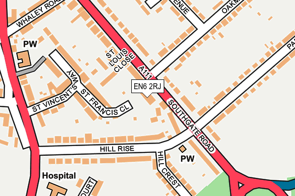EN6 2RJ map - OS OpenMap – Local (Ordnance Survey) EN6 2RJ map - OS OpenMap – Local (Ordnance Survey)