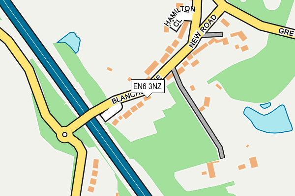 EN6 3NZ map - OS OpenMap – Local (Ordnance Survey) EN6 3NZ map - OS OpenMap – Local (Ordnance Survey)