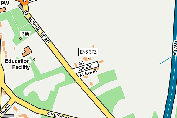 EN6 3PZ map - OS OpenMap – Local (Ordnance Survey) EN6 3PZ map - OS OpenMap – Local (Ordnance Survey)