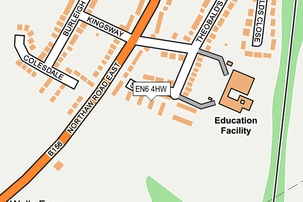 EN6 4HW map - OS OpenMap – Local (Ordnance Survey) EN6 4HW map - OS OpenMap – Local (Ordnance Survey)