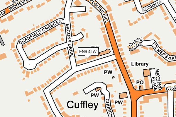 EN6 4LW map - OS OpenMap – Local (Ordnance Survey)