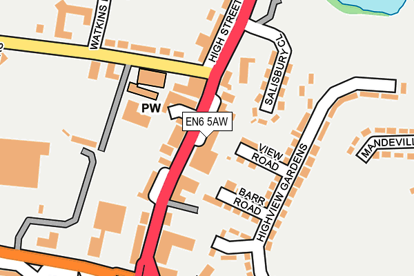EN6 5AW map - OS OpenMap – Local (Ordnance Survey) EN6 5AW map - OS OpenMap – Local (Ordnance Survey)
